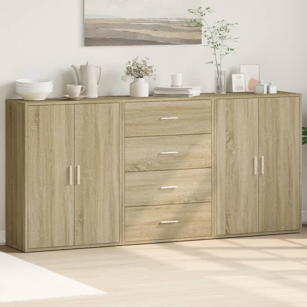 Komoda 3 kom boja hrasta sonome 60x31x84 cm konstruiranog drva