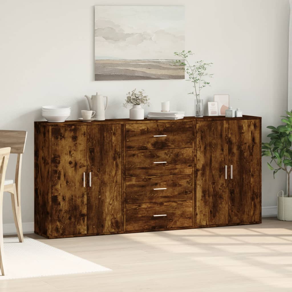 Komoda 3 kom boja dimljenog hrasta 60x31x84cm konstruirano drvo