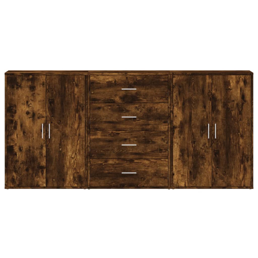 Komoda 3 kom boja dimljenog hrasta 60x31x84cm konstruirano drvo