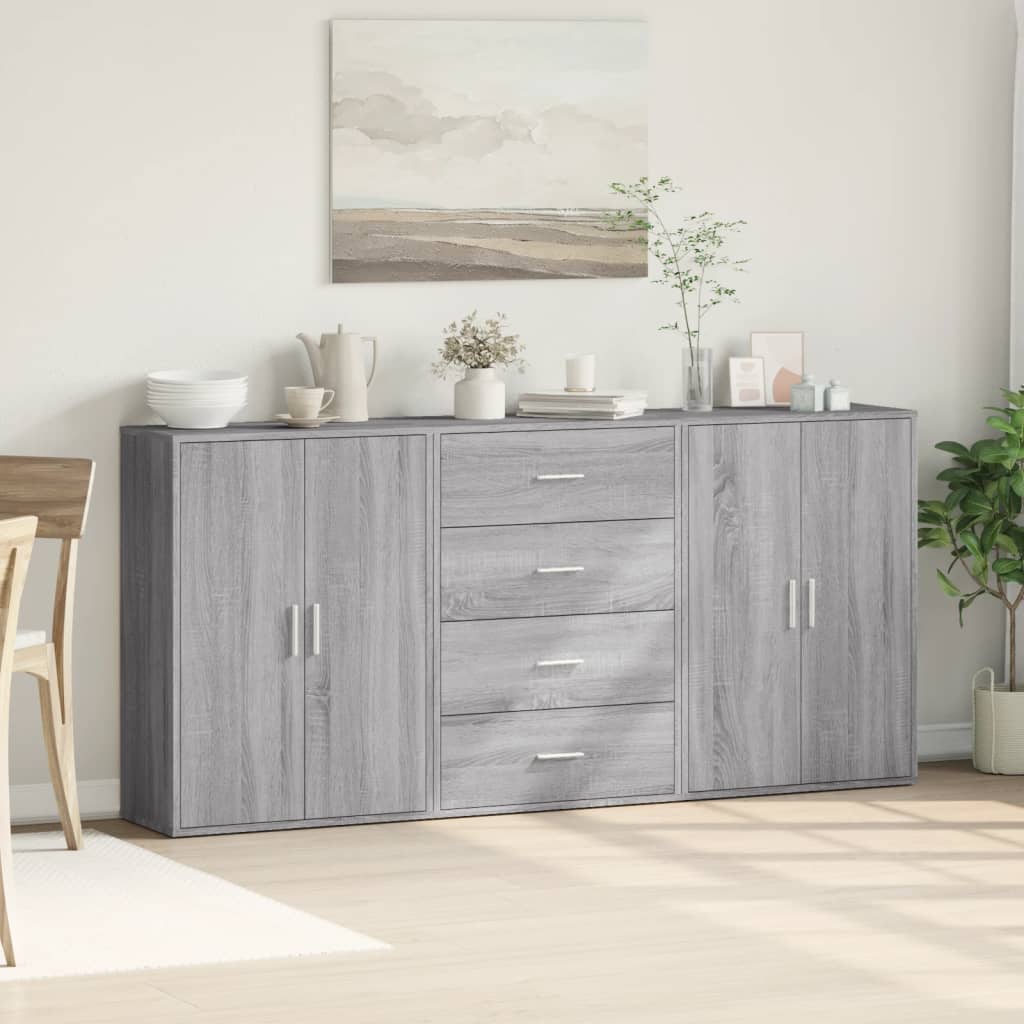Komoda 3 kom boja hrasta sonome 60x31x84 cm konstruiranog drva
