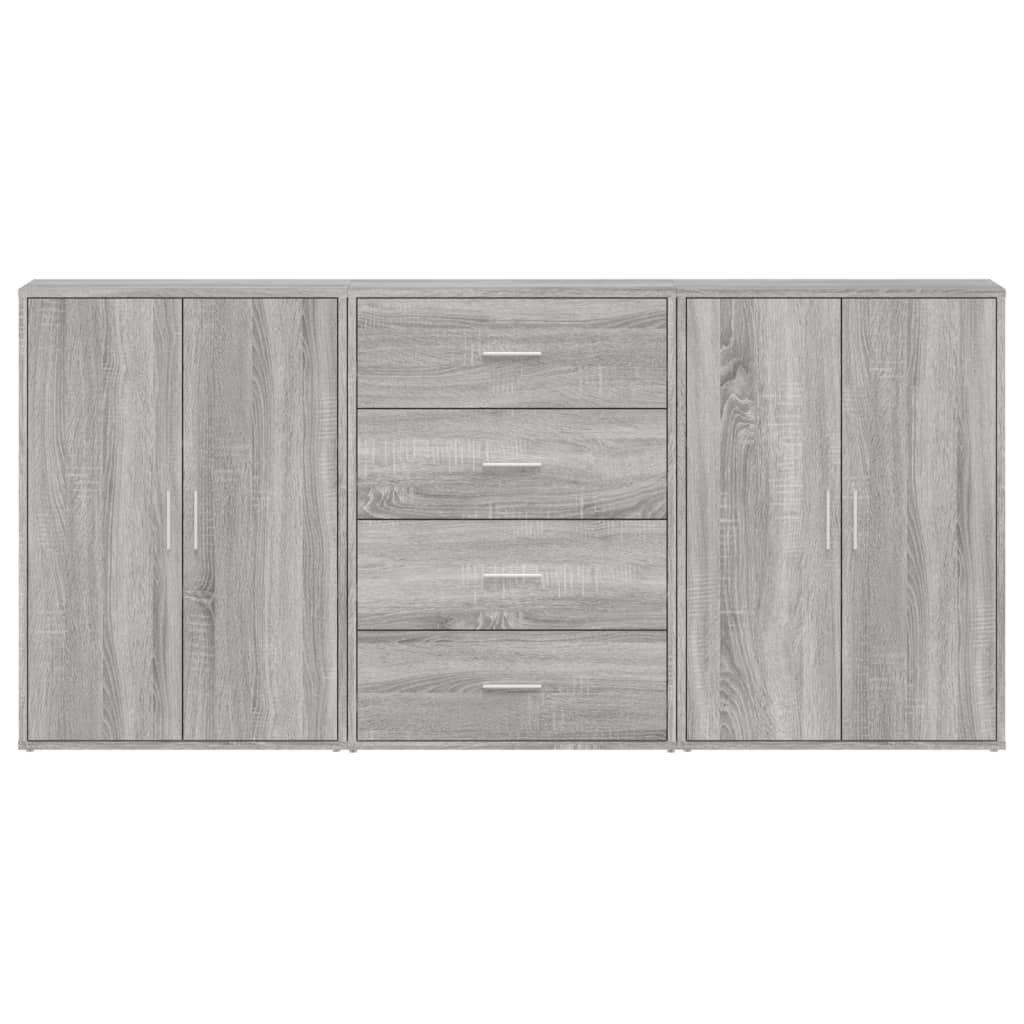 Komoda 3 kom boja hrasta sonome 60x31x84 cm konstruiranog drva
