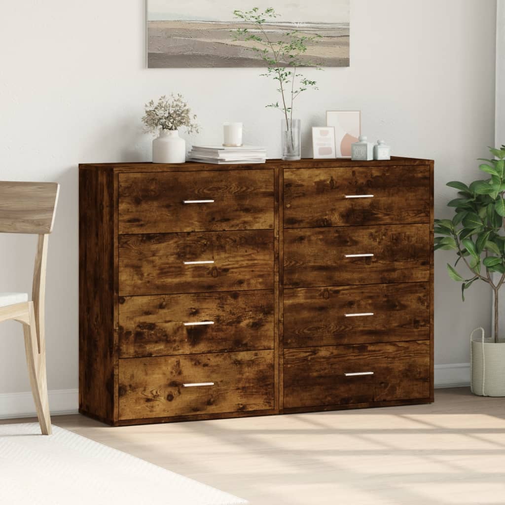 Komoda 2 kom boja dimljenog hrasta 60x31x84cm konstruirano drvo