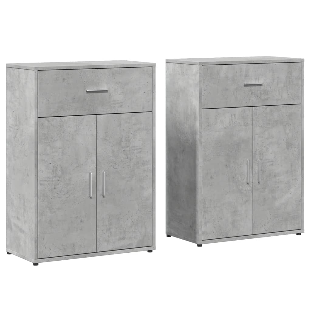 Komoda 2 kom siva boja betona 60x30x84 cm od konstruiranog drva