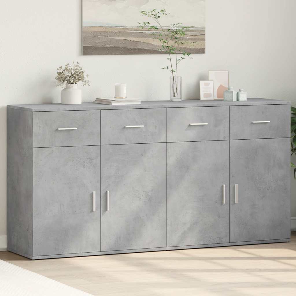 Komoda 2 kom siva boja betona 79x38x80 cm od konstruiranog drva