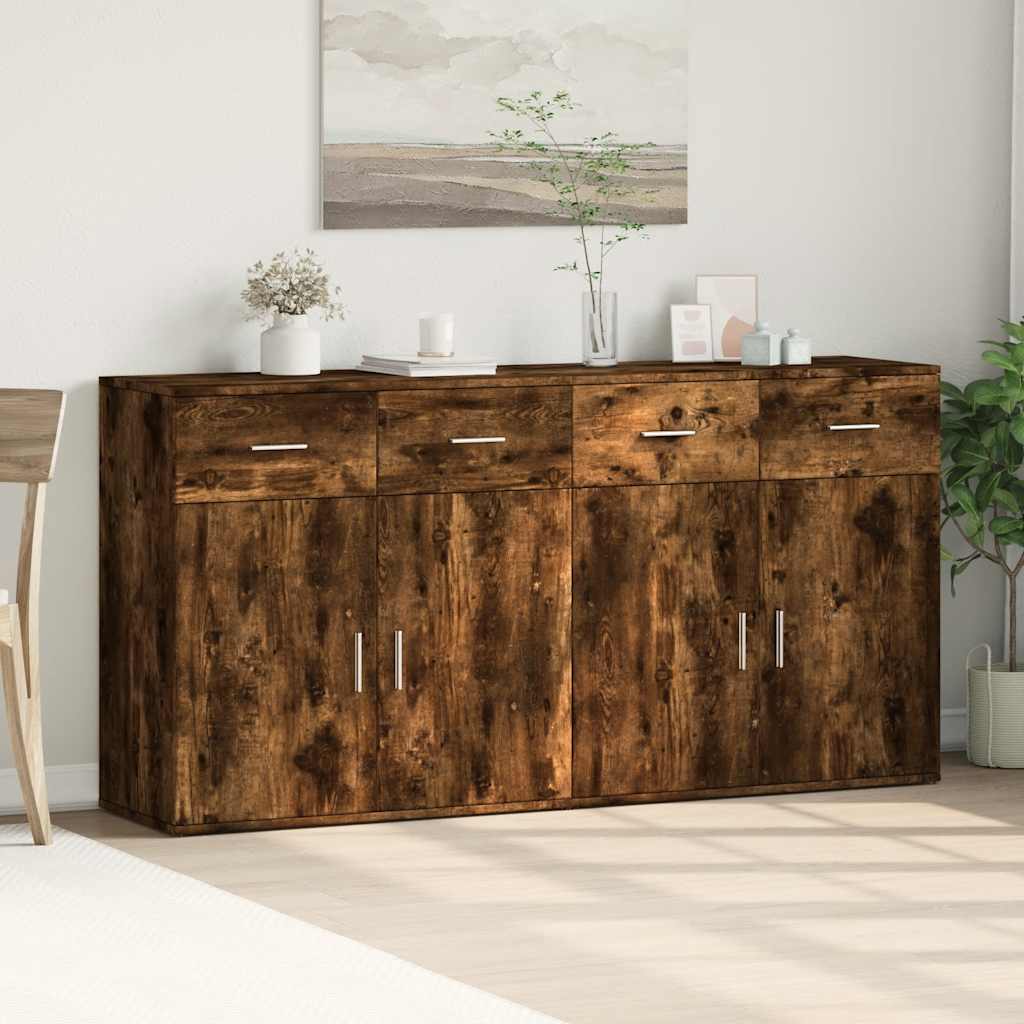 Komoda 2 kom boja dimljenog hrasta 79x38x80cm konstruirano drvo