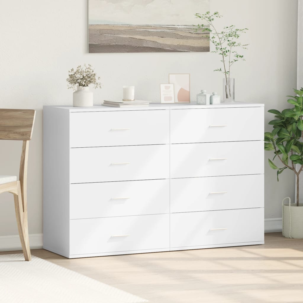 Komoda 2 kom bijela 60x39x80 cm od konstruiranog drva