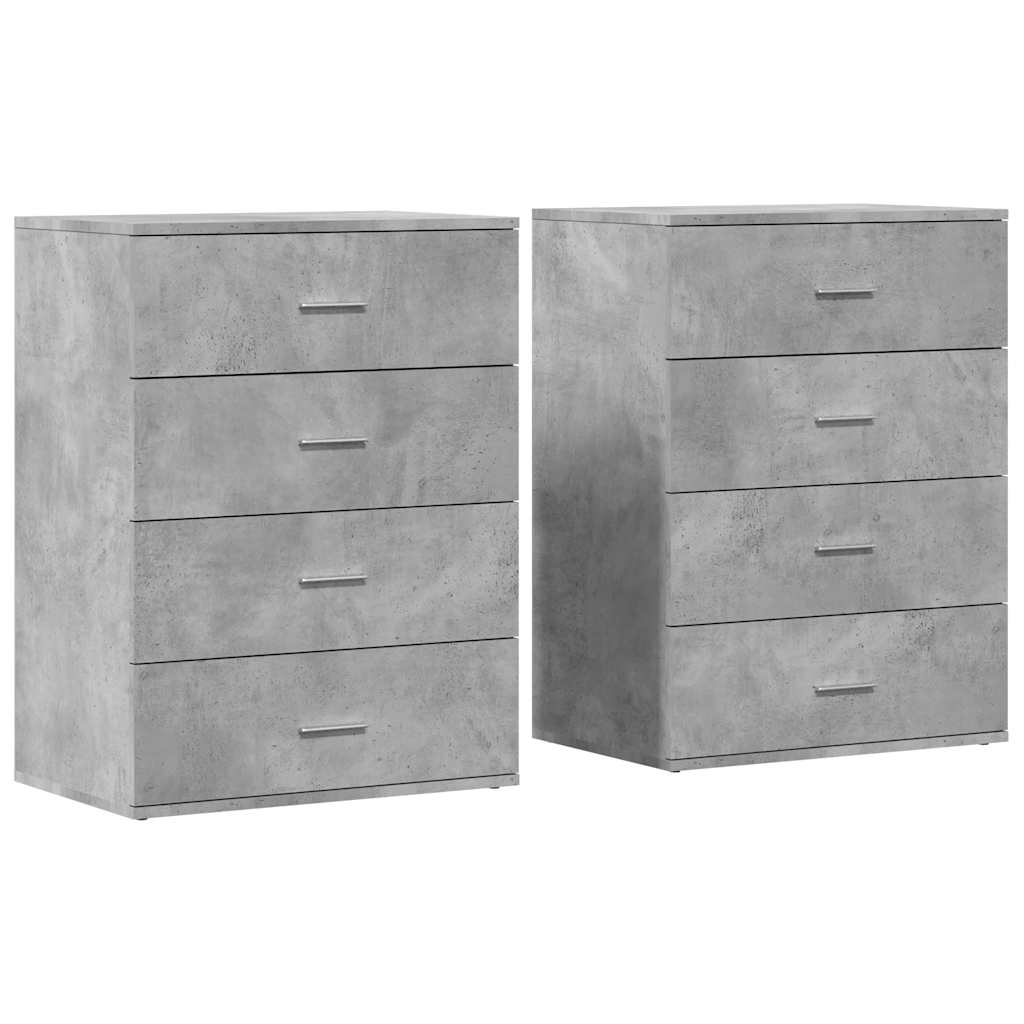 Komoda 2 kom siva boja betona 60x39x80 cm od konstruiranog drva
