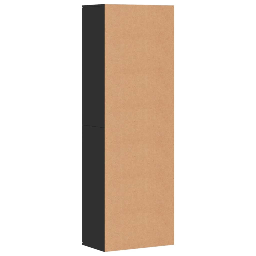 Visoka komoda crni 60 x 35 x 180 cm od konstruiranog drva