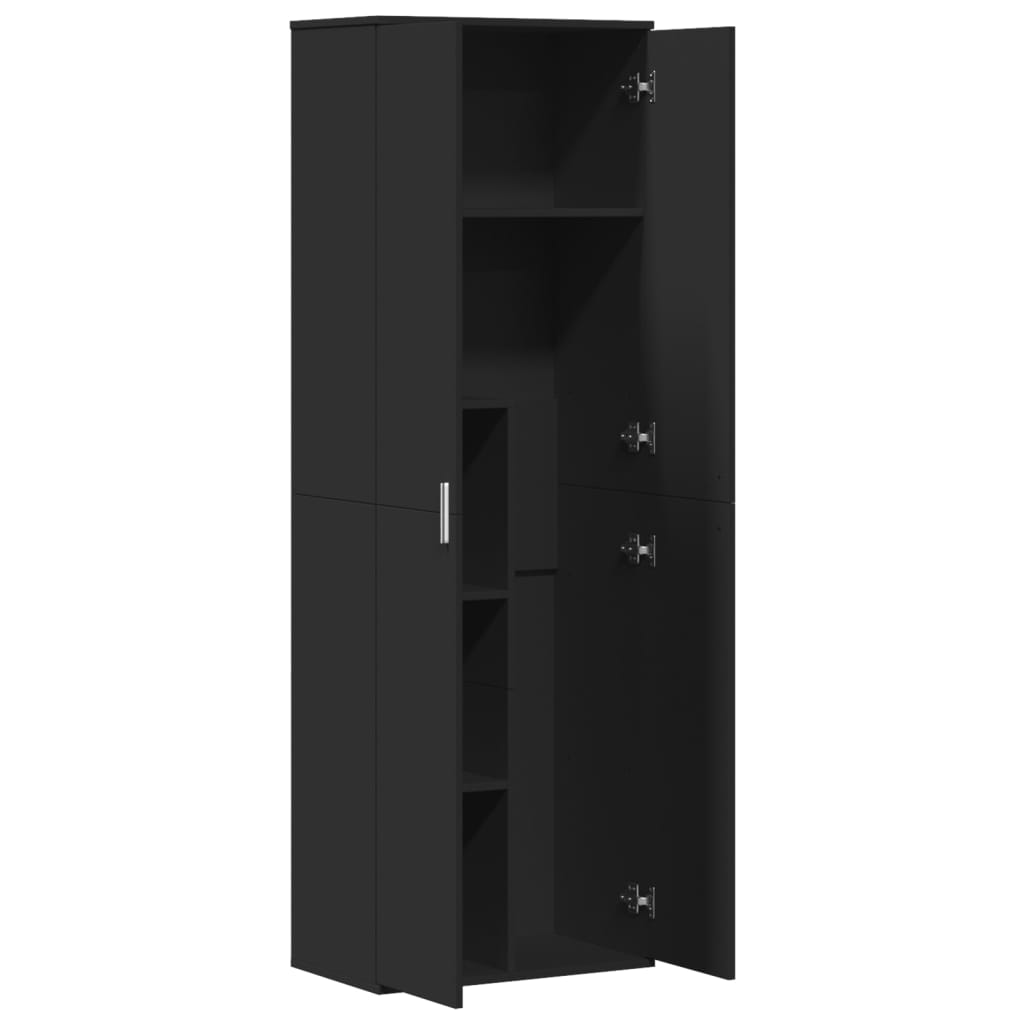 Visoka komoda crni 60 x 35 x 180 cm od konstruiranog drva