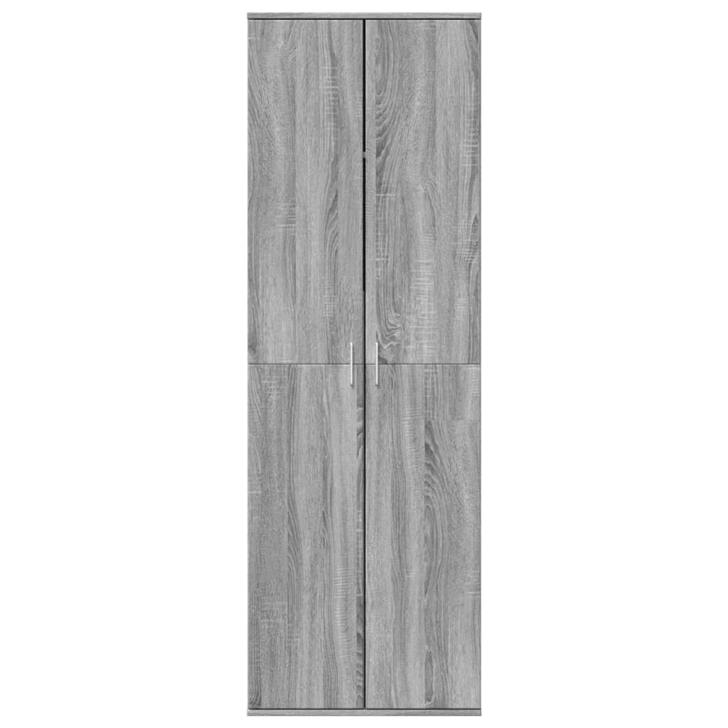 Visoka komoda siva boja hrasta 60x35x180 cm konstruirano drvo