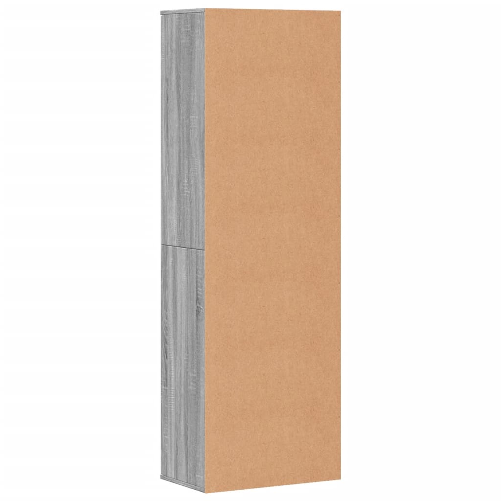 Visoka komoda siva boja hrasta 60x35x180 cm konstruirano drvo