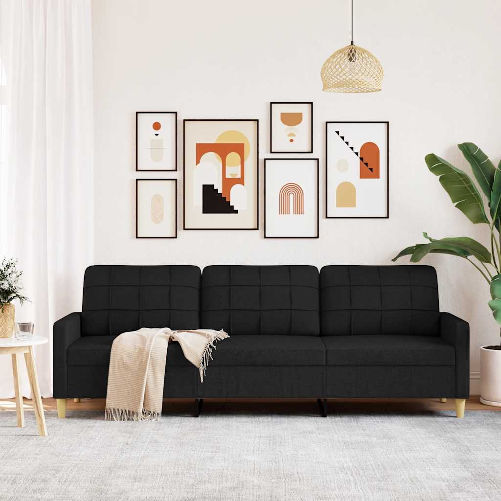 Trosjed od tkanine Crna 210 cm