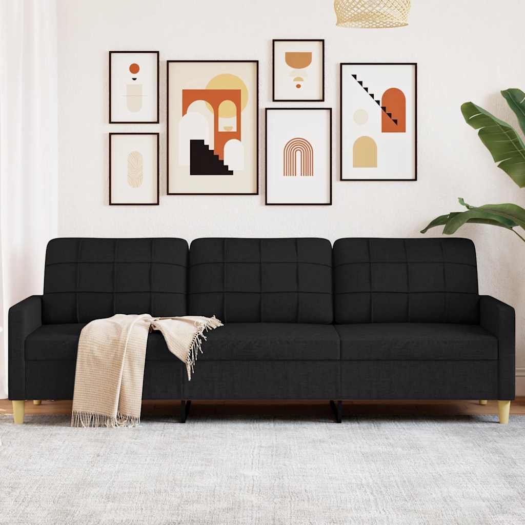 Trosjed od tkanine Crna 210 cm