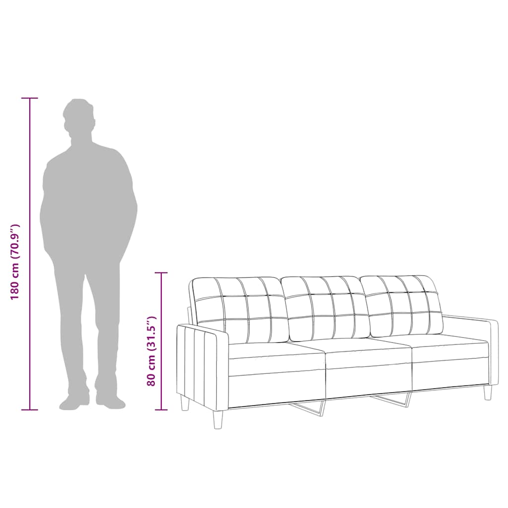 Trosjed od tkanine smeđesivi 210 cm