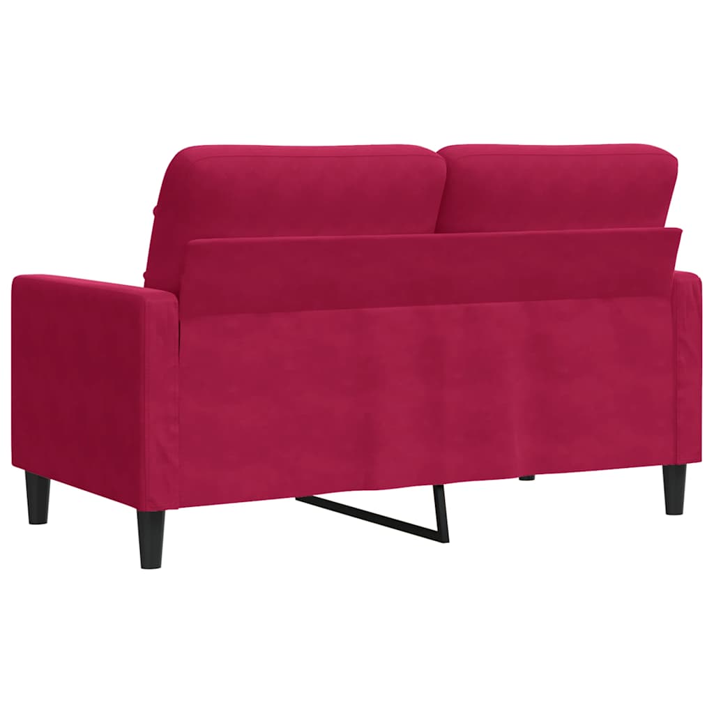 Dvosjed crvena boja vina 120 cm baršunasti