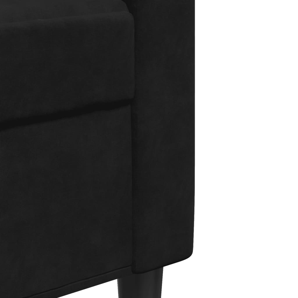Dvosjed crni 120 cm baršunasti