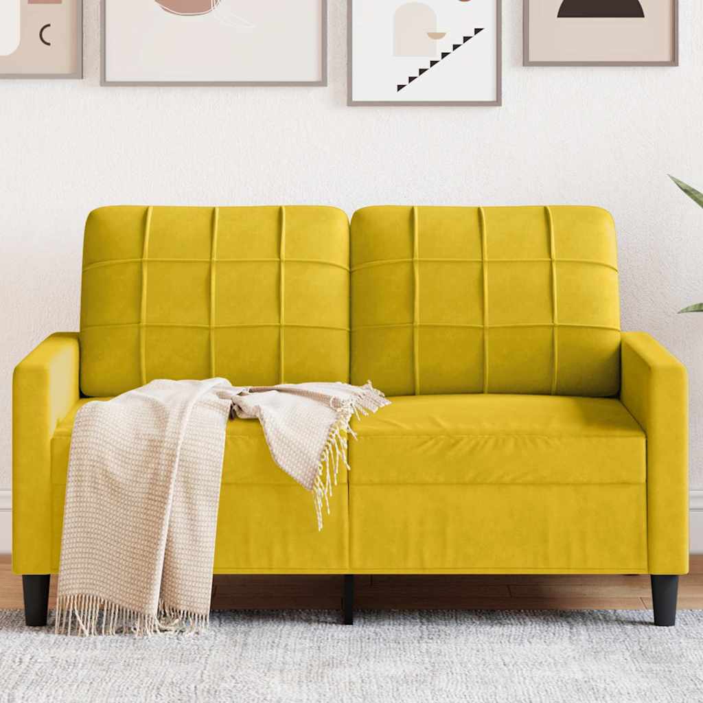 Dvosjed žuti 120 cm baršunasti