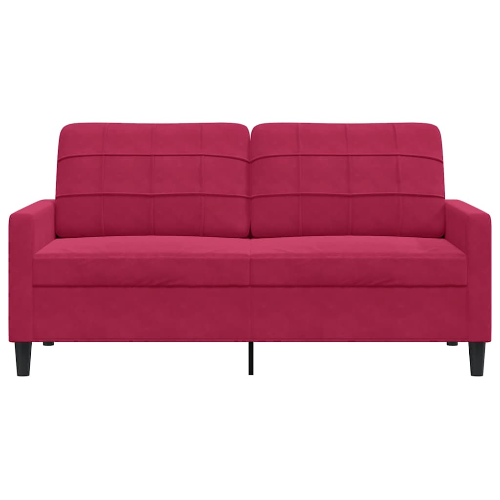 Dvosjed crvena boja vina 140 cm baršunasti