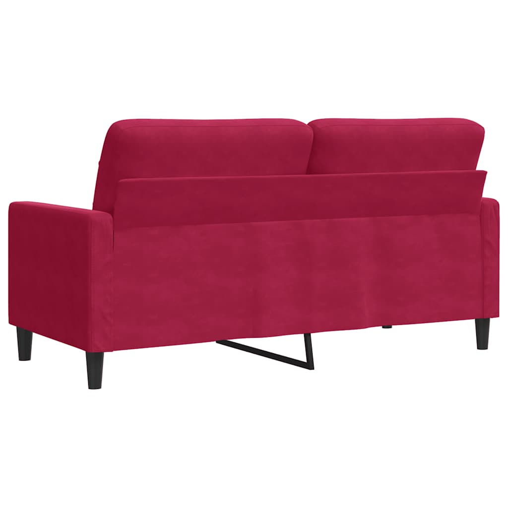 Dvosjed crvena boja vina 140 cm baršunasti