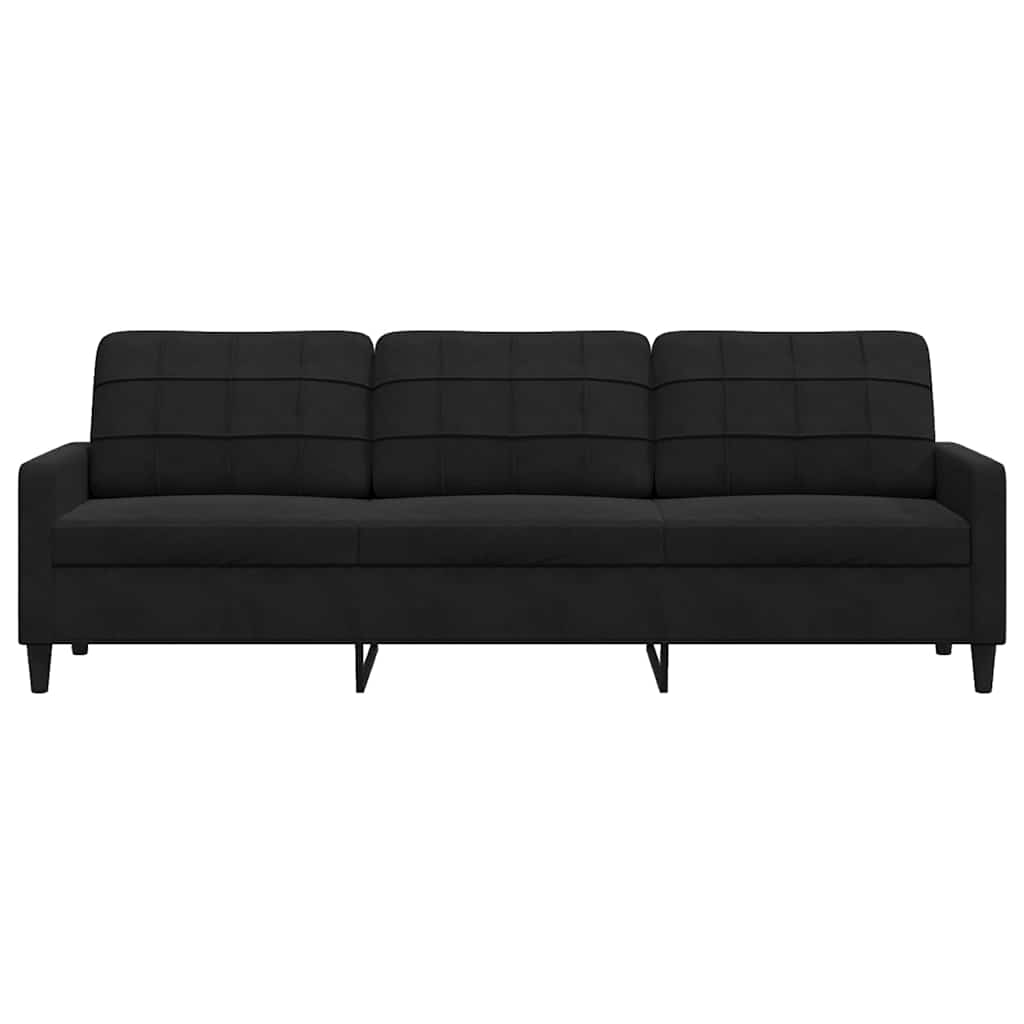 Trosjed crni 210 cm baršunasti