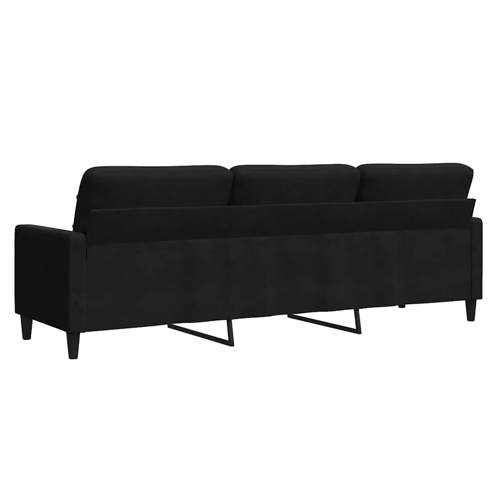 Trosjed crni 210 cm baršunasti