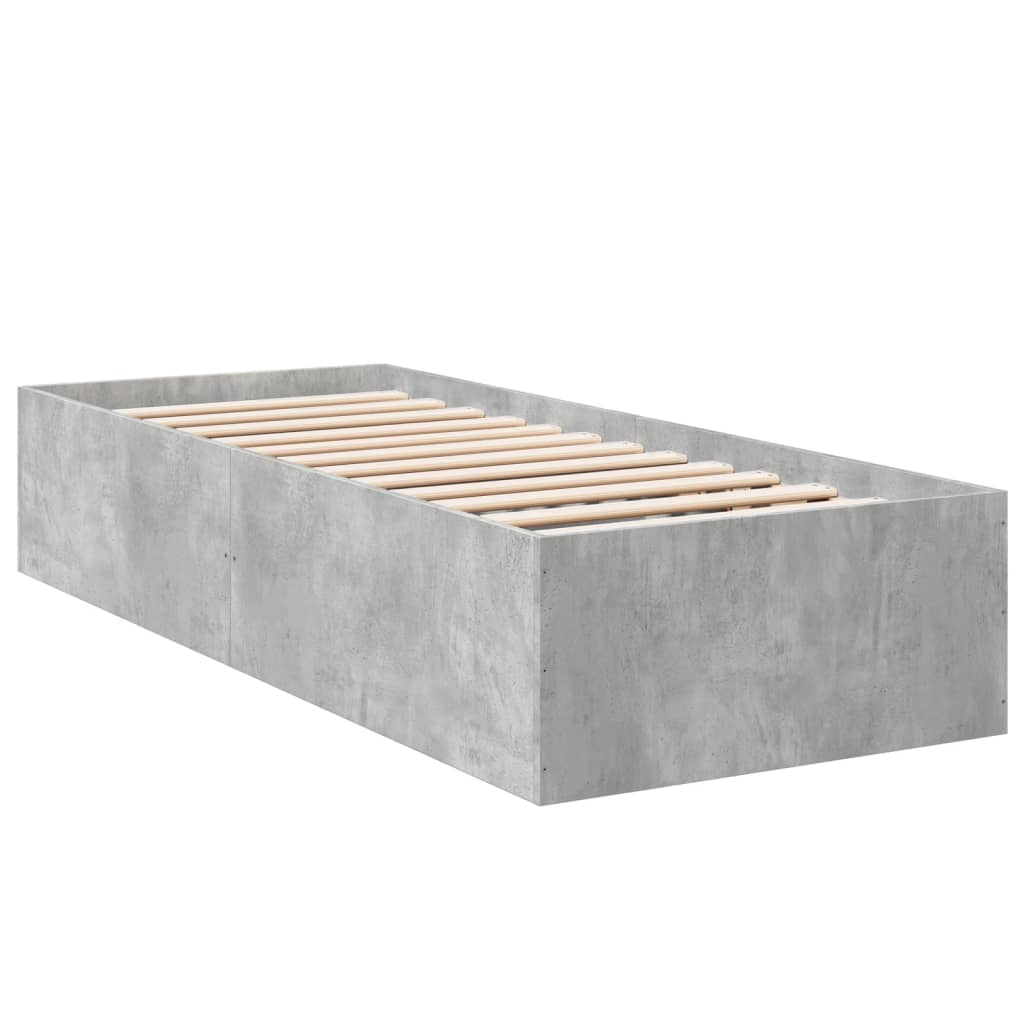 Okvir kreveta boja betona 75x190 cm od konstruiranog drva