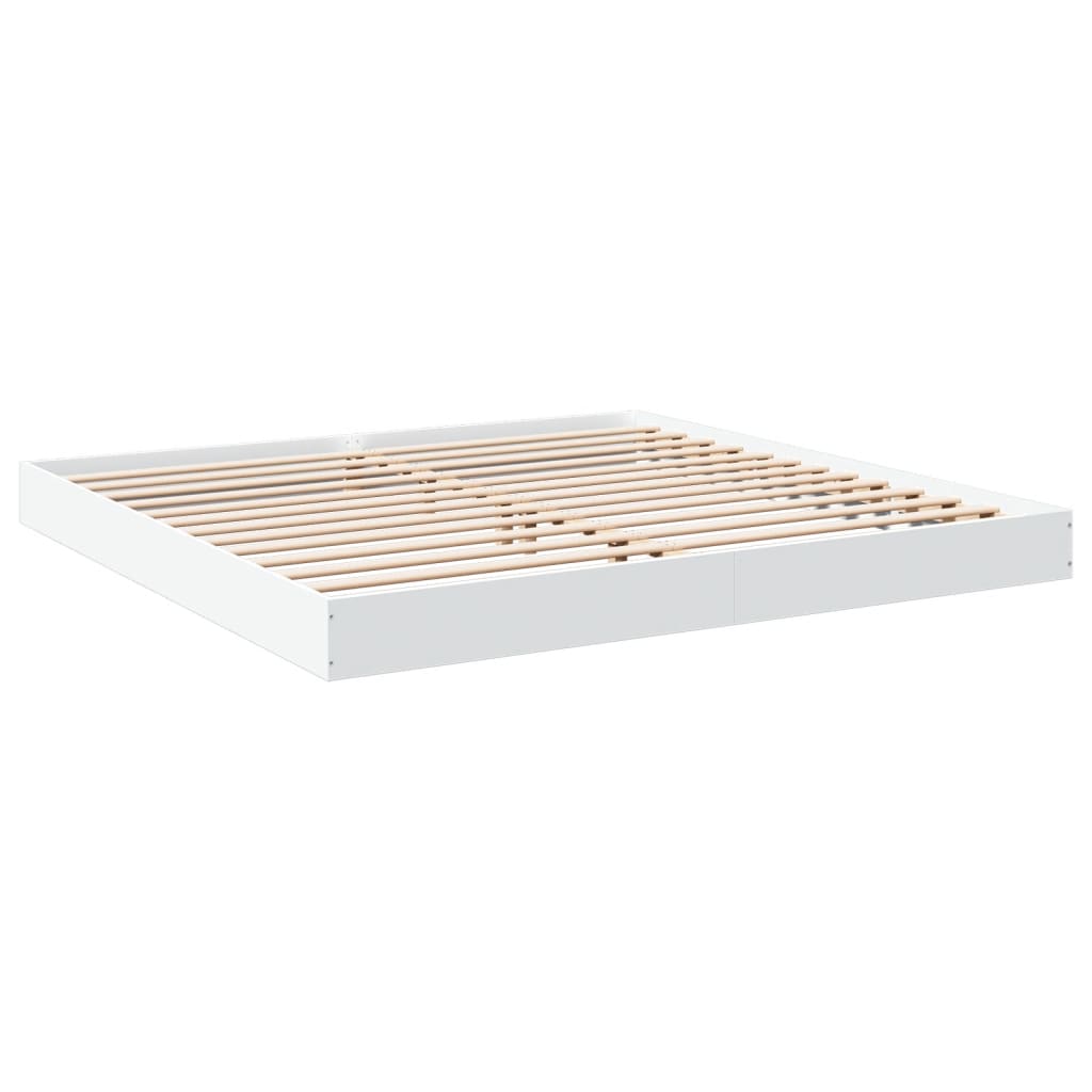 Okvir za krevet bijeli 200 x 200 cm od konstruiranog drva