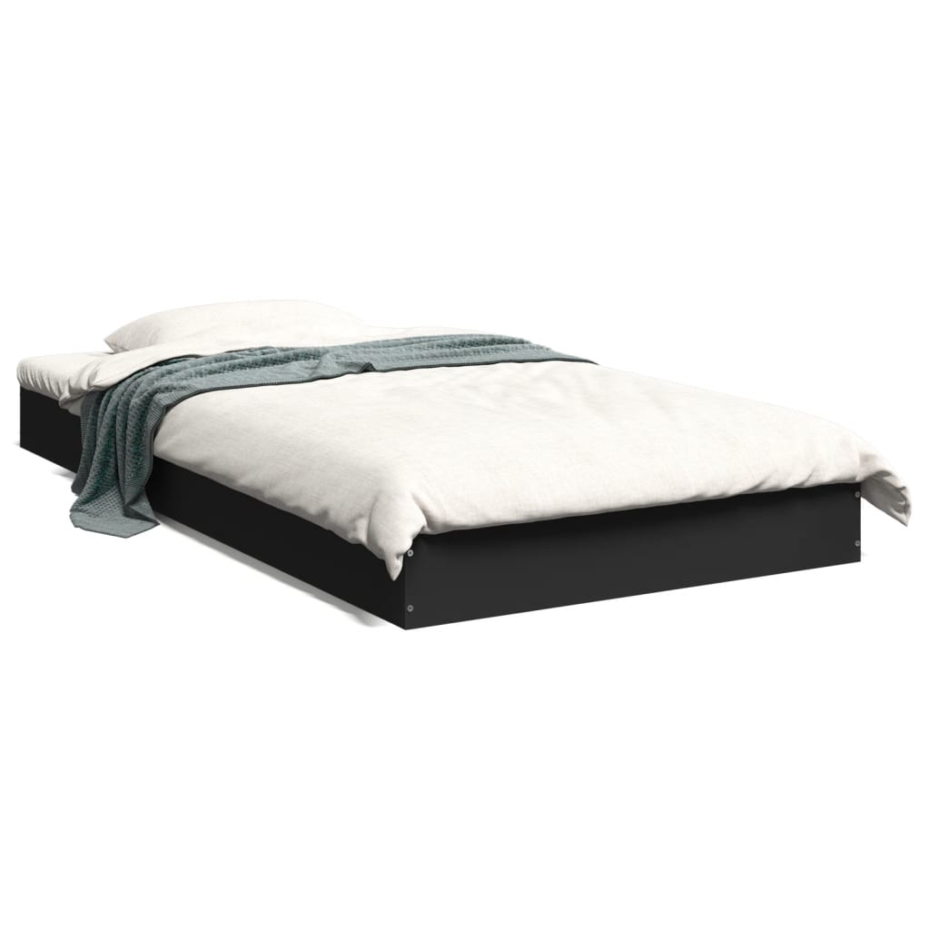 Okvir za krevet crni 100x200 cm konstruirano drvo