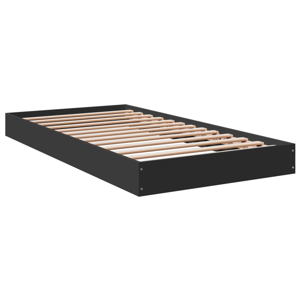 Okvir za krevet crni 100x200 cm konstruirano drvo