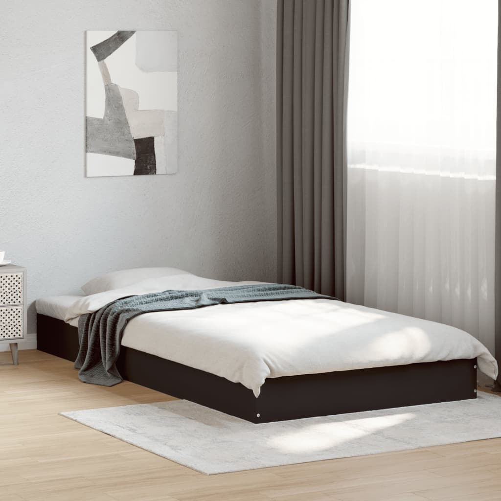 Okvir za krevet crni 100x200 cm konstruirano drvo