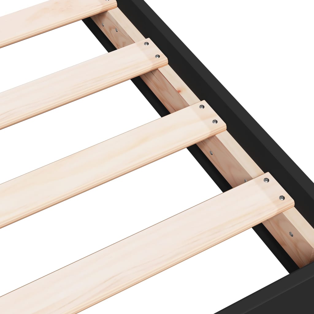 Okvir za krevet crni 75 x 190 cm od konstruiranog drva