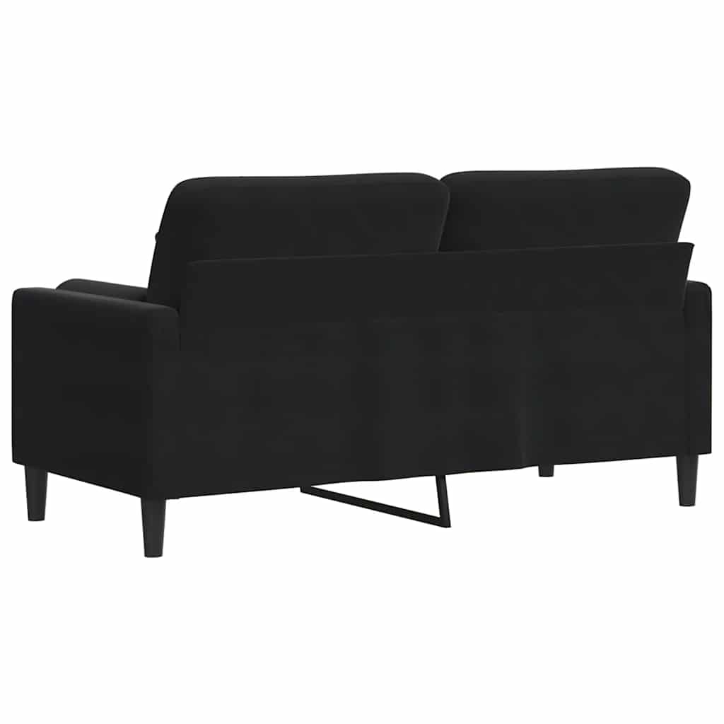 Dvosjed s ukrasnim jastucima crni 140 cm baršunasti
