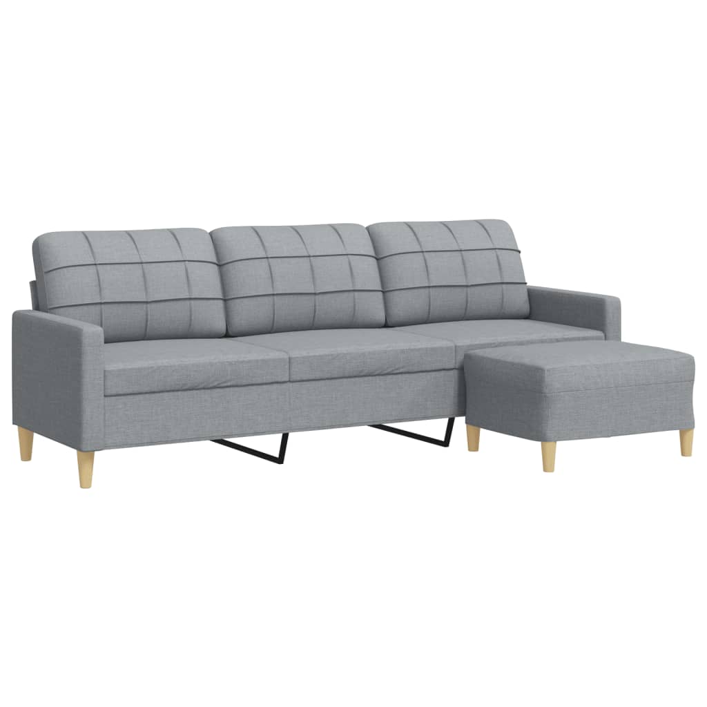 Trosjed s tabureom svjetlosivi 210 cm od tkanine