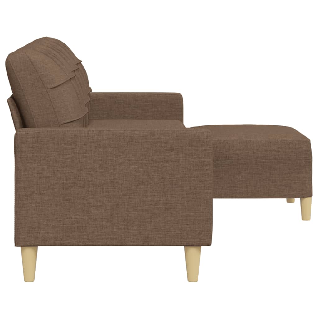 Trosjed s tabureom smeđi 210 cm od tkanine