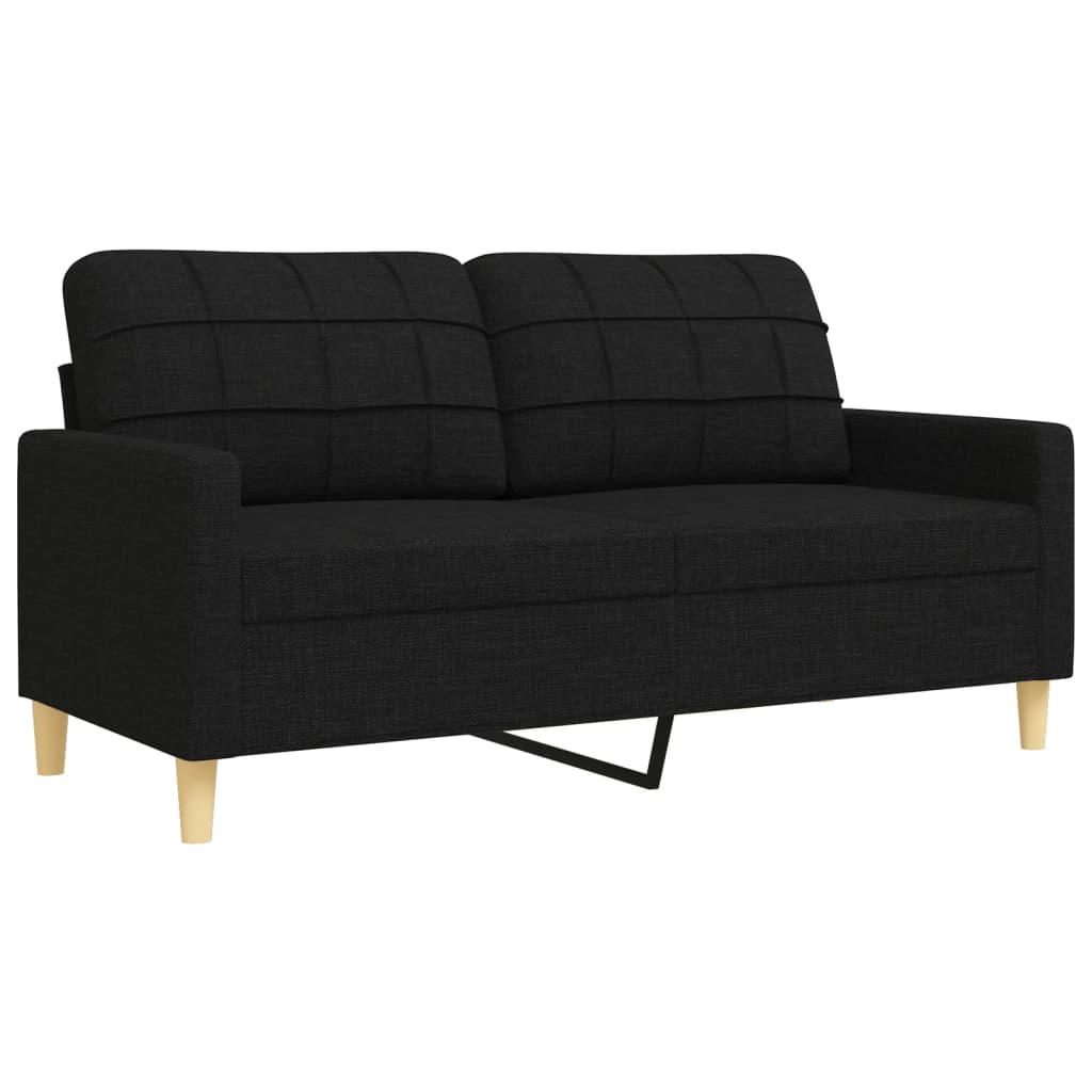 3-dijelni set sofa crni od tkanine