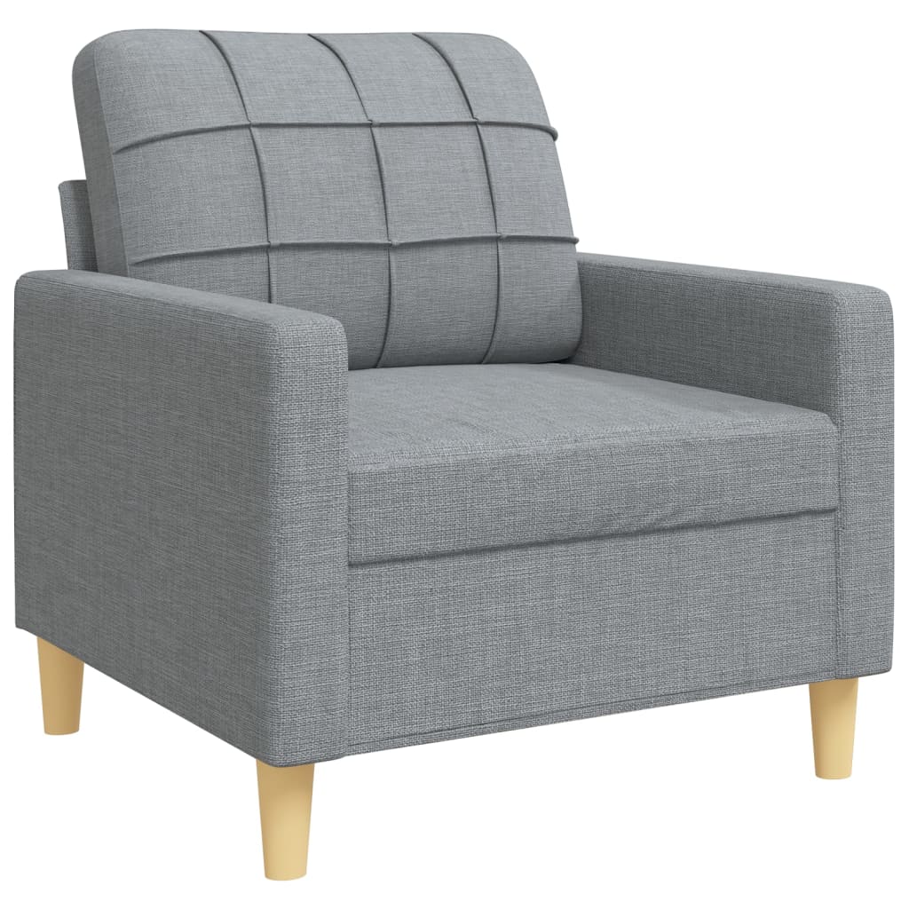 4-dijelni set sofa s tabureom svjetlosivi od tkanine