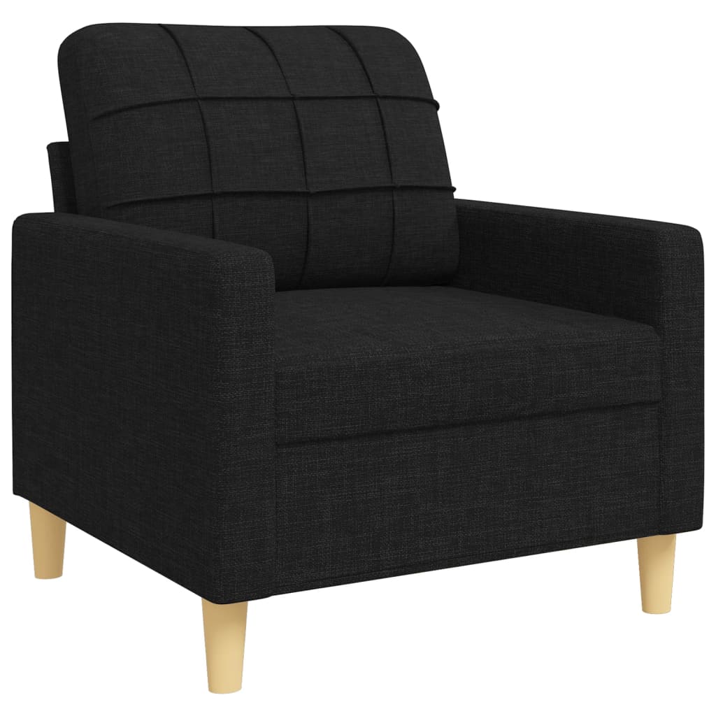 4-dijelni set sofa s tabureom crni od tkanine