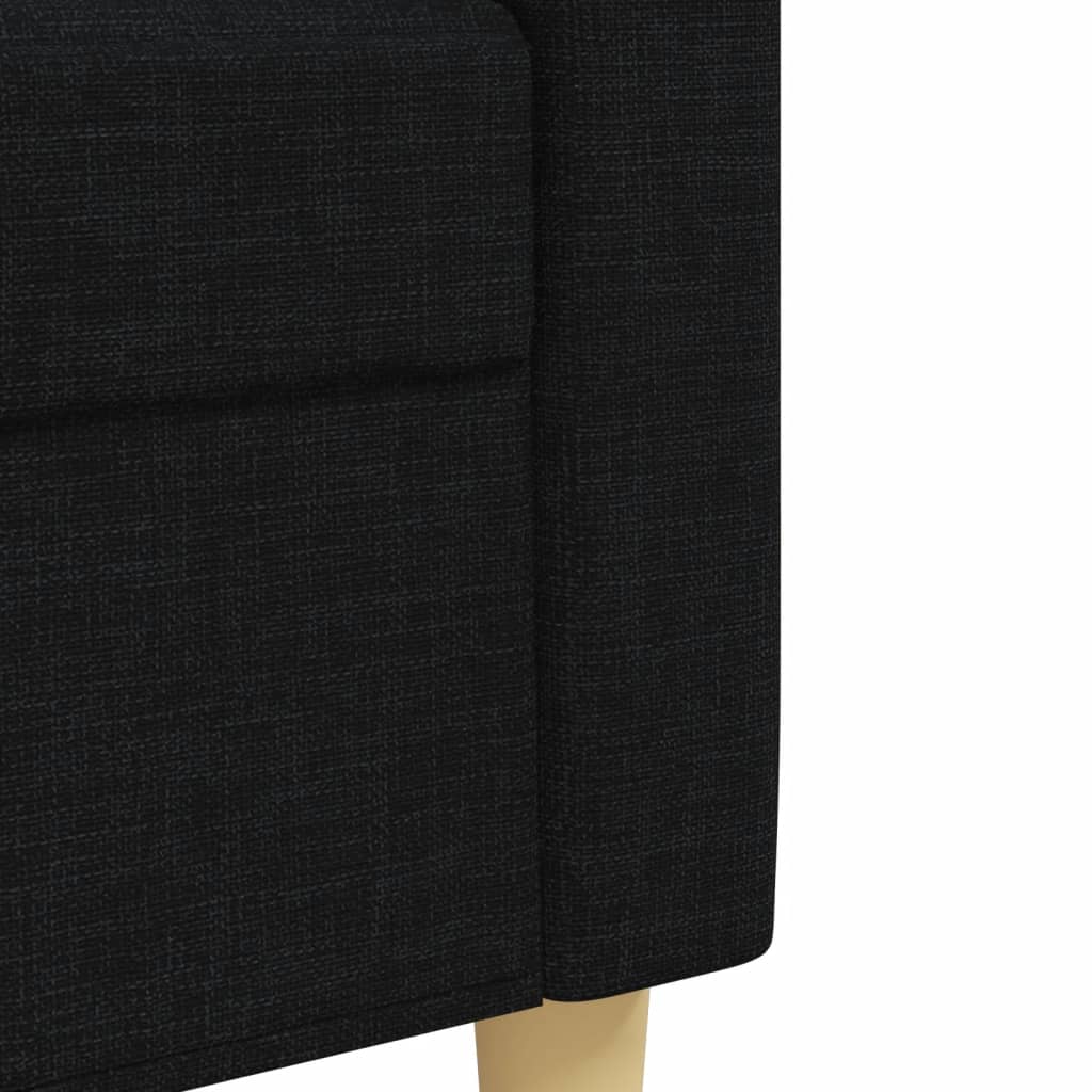 4-dijelni set sofa s tabureom crni od tkanine