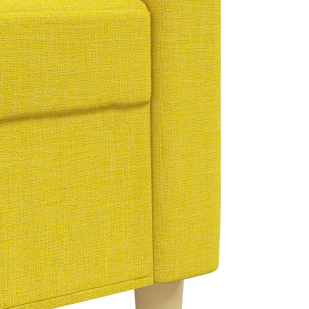 4-dijelni set sofa s tabureom svjetložuti od tkanine