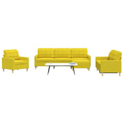 4-dijelni set sofa s tabureom svjetložuti od tkanine