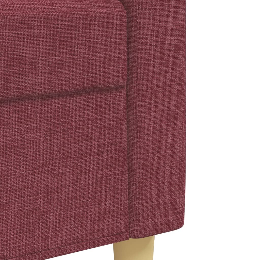 4-dijelni set sofa s tabureom crvena boja vina od tkanine