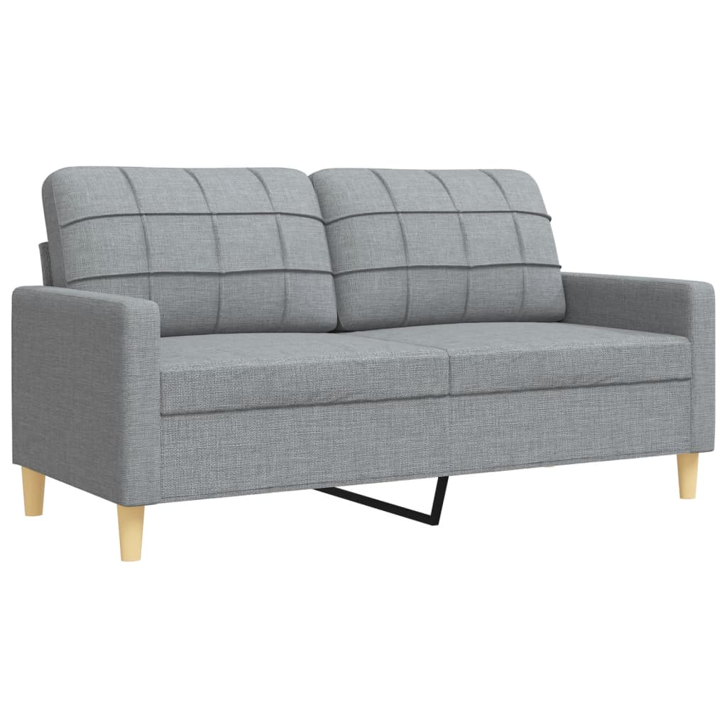 3-dijelni set sofa s jastucima svjetlosivi od tkanine