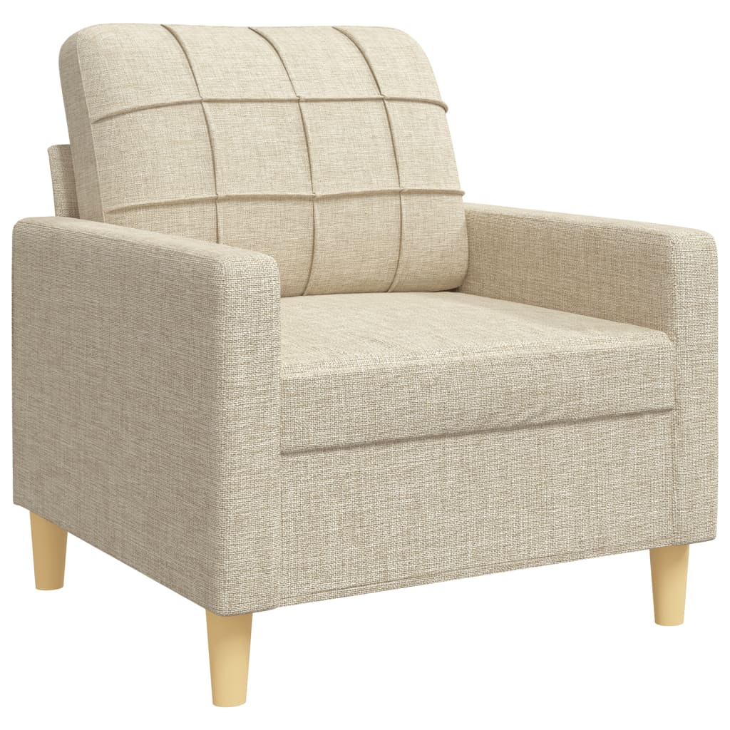 3-dijelni set sofa s ukrasnim jastucima krem od tkanine