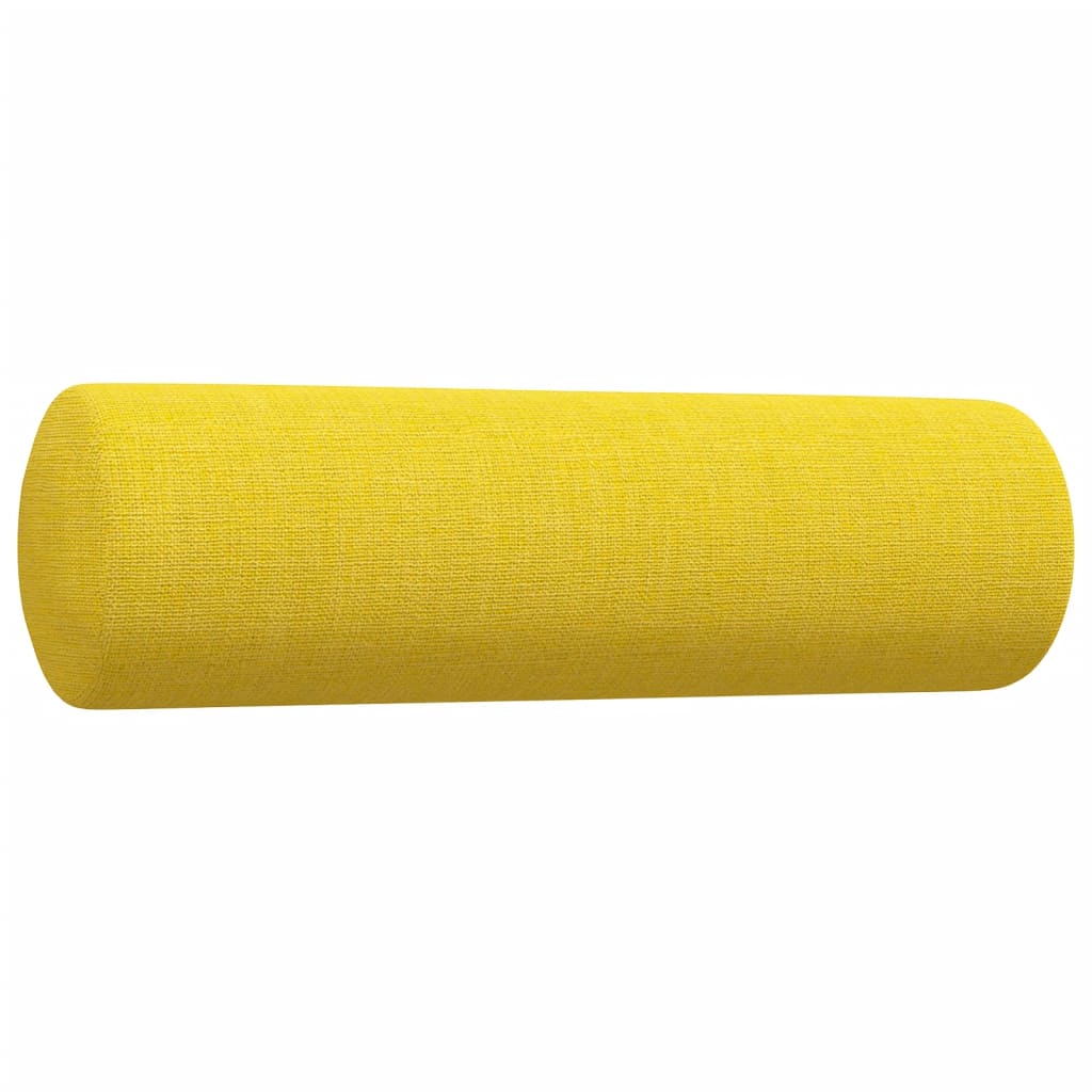 3-dijelni set sofa s ukrasnim jastucima svjetložuti od tkanine