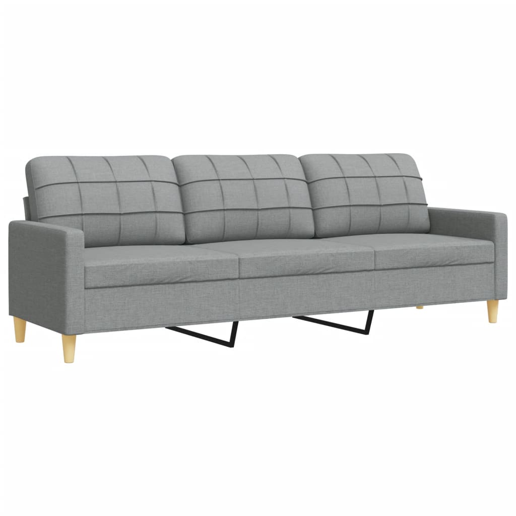 4-dijelni set sofa s tabureom jastucima svjetlosivi od tkanine