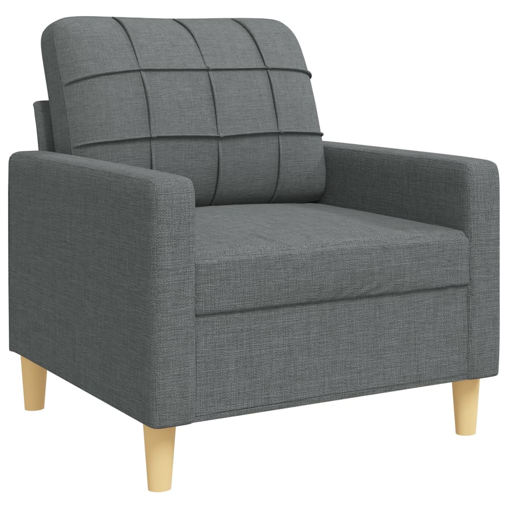 4-dijelni set sofa s tabureom i jastucima tamnosivi tkanina