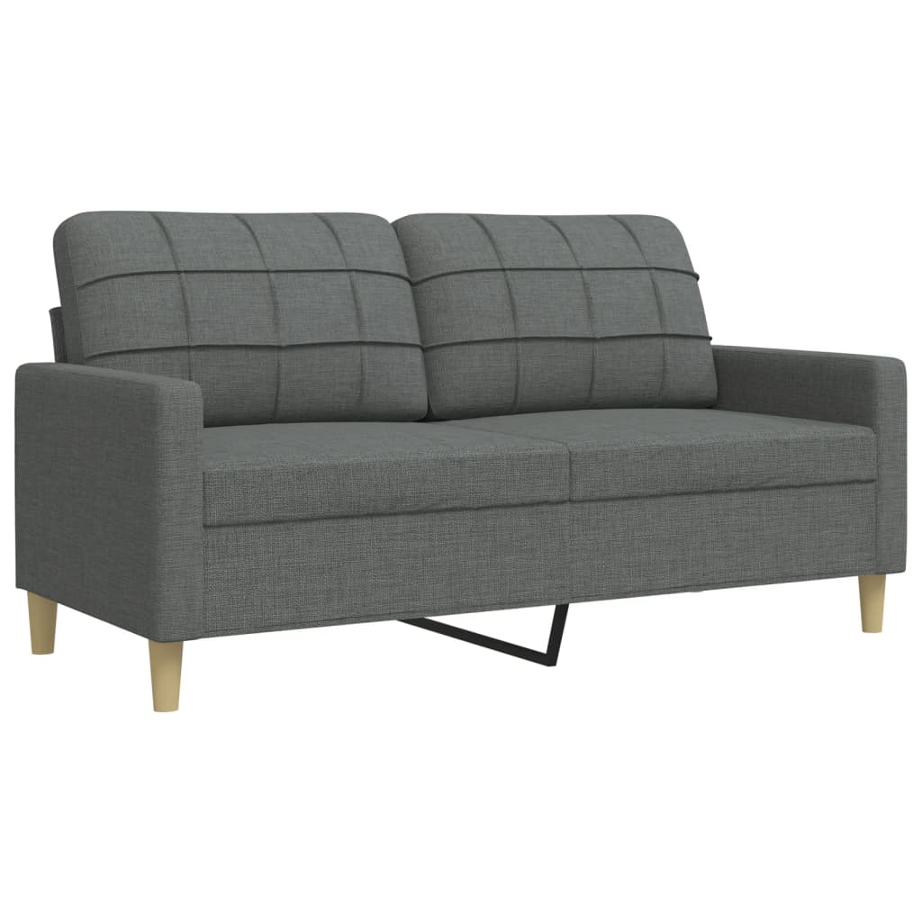 4-dijelni set sofa s tabureom i jastucima tamnosivi tkanina