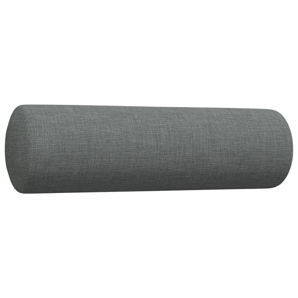 4-dijelni set sofa s tabureom i jastucima tamnosivi tkanina