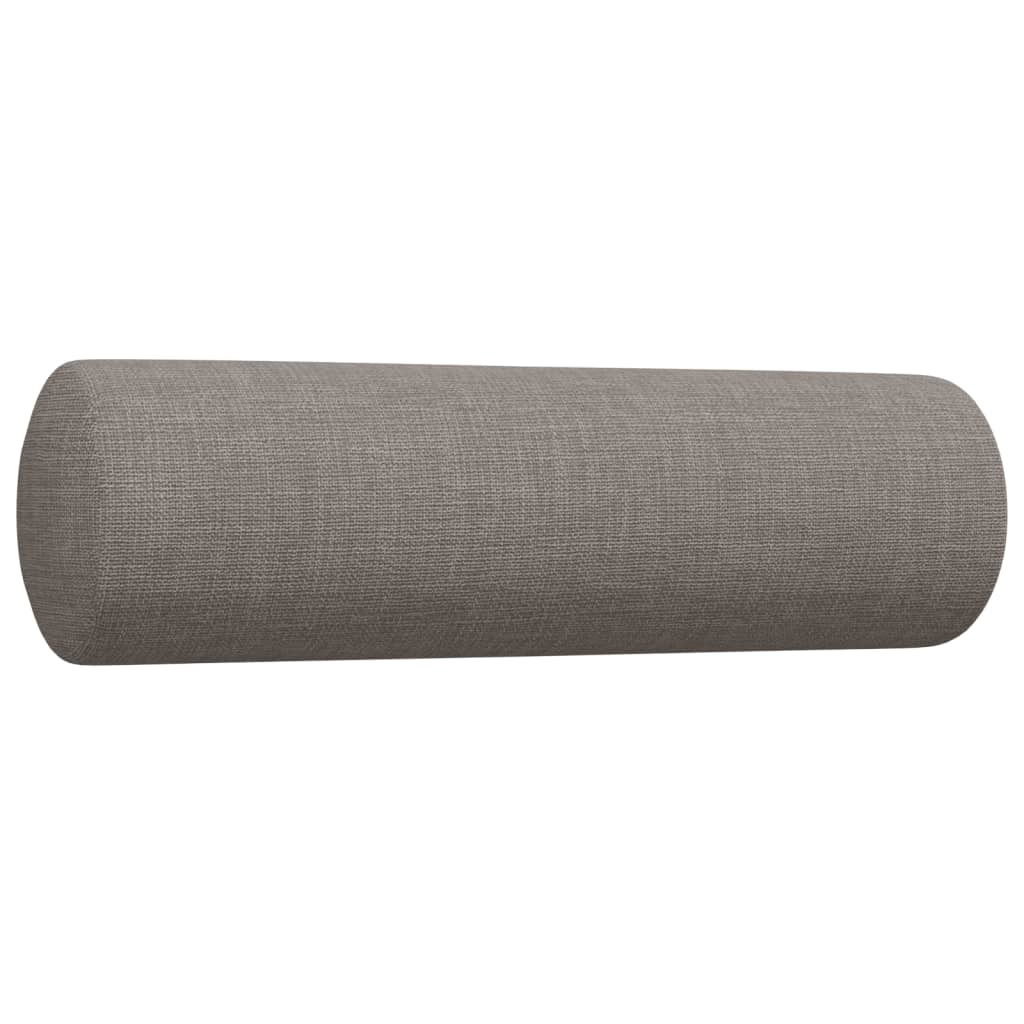 4-dijelni set sofa s tabureom i jastucima smeđesivi tkanina