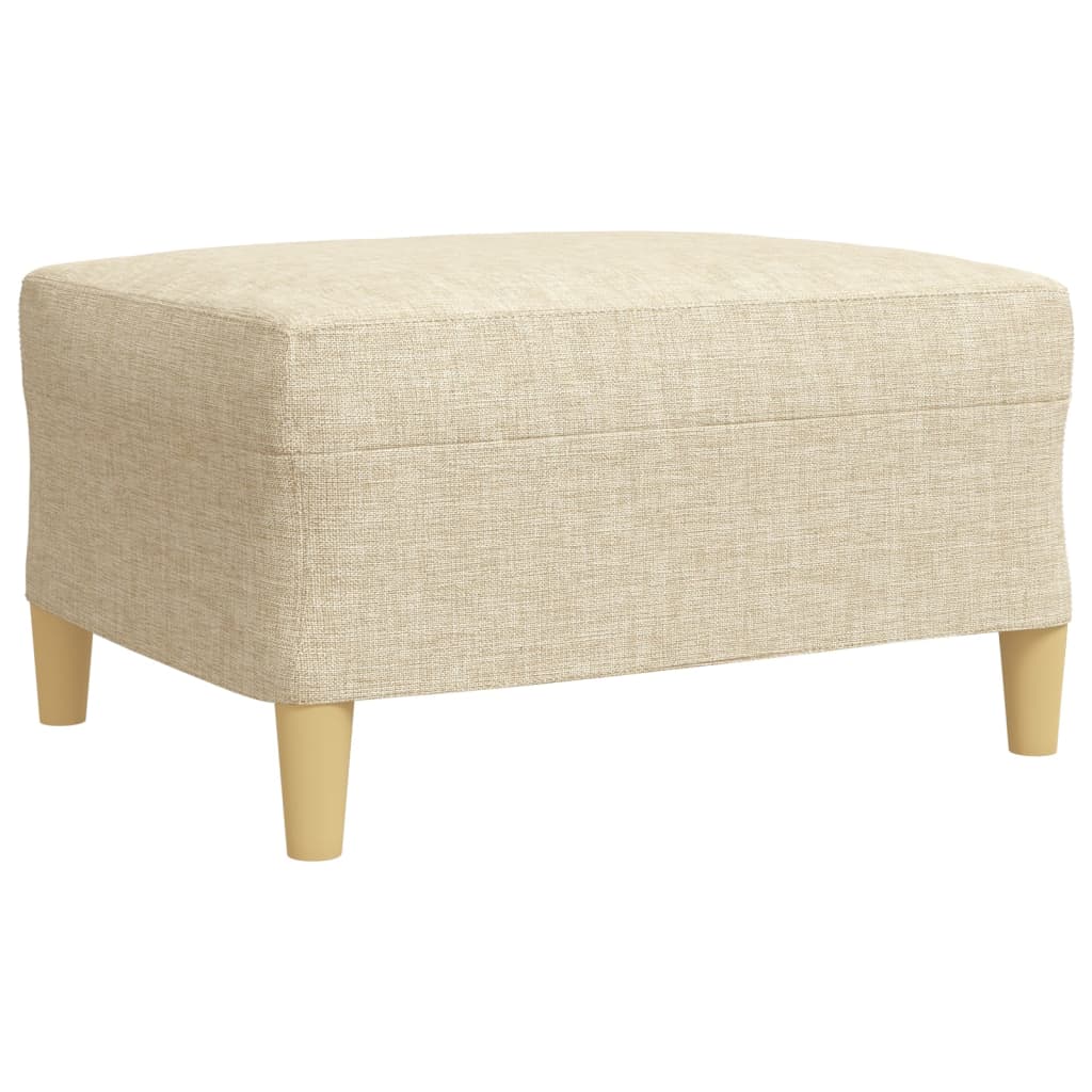 3-dijelni set sofa s tabureom krem od tkanine
